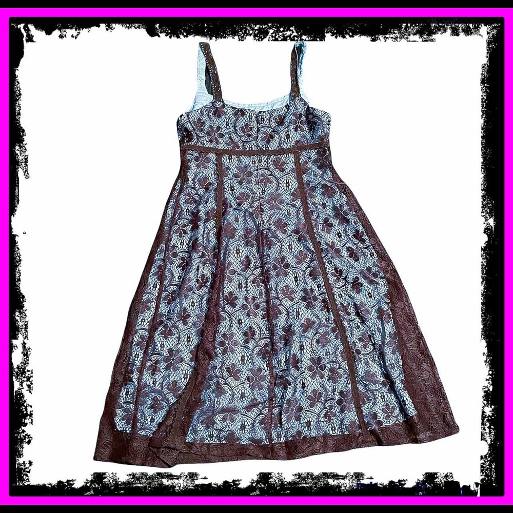 Rabbit Rabbit Rabbit Vintage Midi Satin & Lace Floral Boho Dress NWOT - Picture 5 of 16